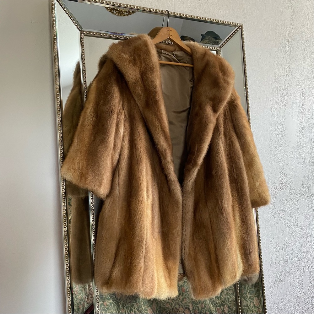 Mod-Style Midi-Length High Quality Mink Coat